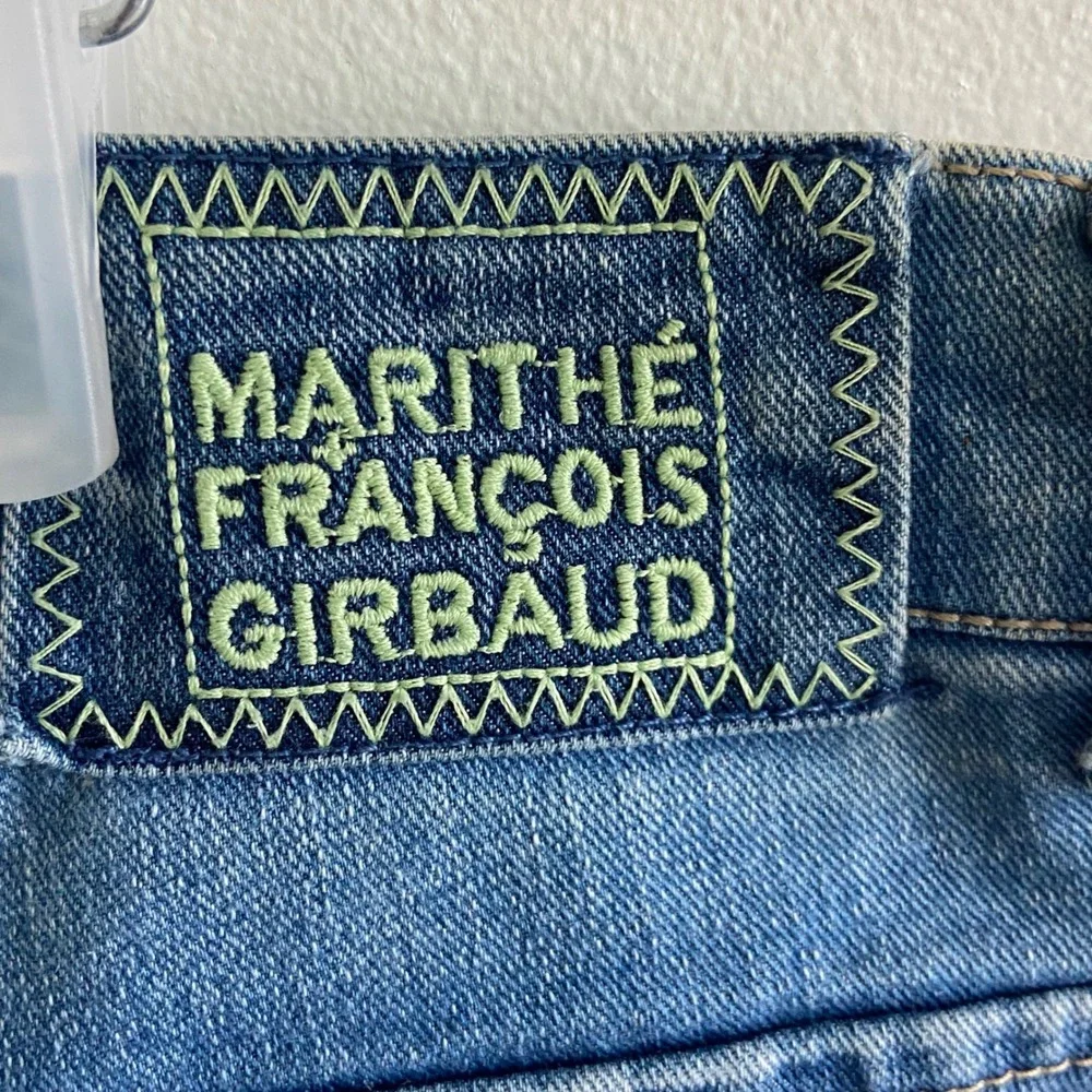 Marithe Francois Girbaud Cargo Denim Jeans Light Wash Cropped Sz 31 Y2K Utility